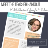 Meet The Teacher Handout Using Google Slides