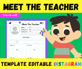 Meet The Teacher Instagram Template Editable