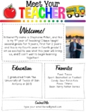 Meet The Teacher Letter Editable!
