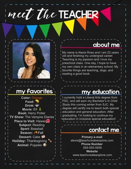 Preview of Meet The Teacher Newsletter