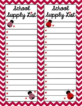School Supply List / Supply List