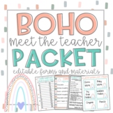 Meet The Teacher Night (Editable Forms and Materials) Boho Theme