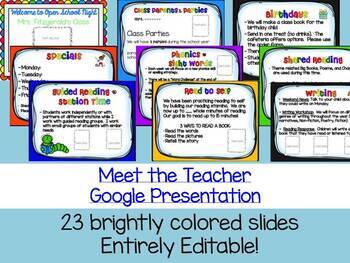 Preview of Distance Learning - Meet The Teacher: Google Slides Presentation - Editable