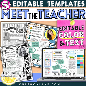 Preview of About My Your Meet The Teacher Night Template Editable Student Letter Activity