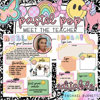 Preview of Meet The Teacher Pastel Pop