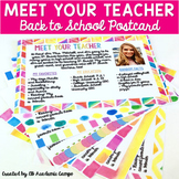 Meet The Teacher Postcard Letter EDITABLE
