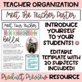 Meet The Teacher Poster Template | Back to School | For Al