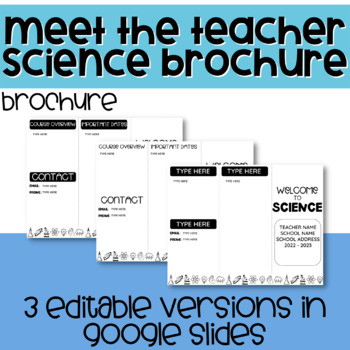 Preview of Meet The Teacher Science Brochure