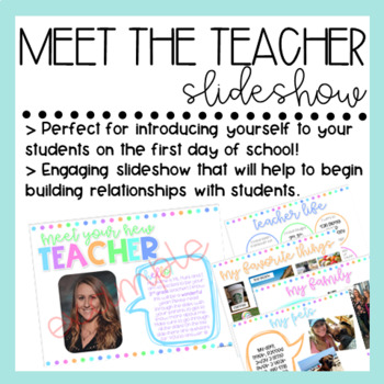 Preview of Meet The Teacher Slideshow • Back to School • Open House • English and Spanish