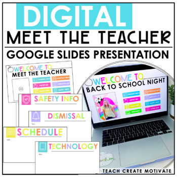 Preview of Meet The Teacher Slideshow - for Google Slides™ - English & Spanish
