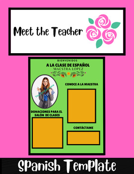 Preview of Meet The Teacher! Spanish Template