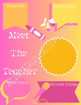 Preview of Meet The Teacher Template