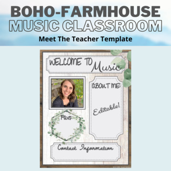 Preview of Meet The Teacher Template  ||  Boho Farmhouse Design