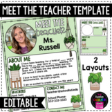 Meet The Teacher Template - EDITABLE - Plant Themed - Back