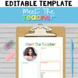 Back To School Editable Meet The Teacher Template FREEBIE
