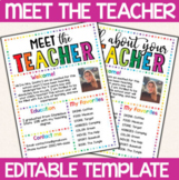 Meet The Teacher Template Editable - All About Your Teache