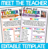 Meet The Teacher Template Editable - EDITABLE All About Yo