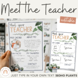 Meet The Teacher Templates | Editable Modern Boho Plants Decor