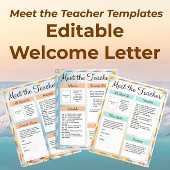 Preview of Meet The Teacher Templates - Editable Welcome Letter
