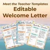 Meet The Teacher Templates - Editable Welcome Letter