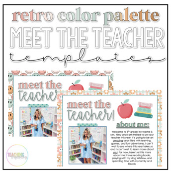Preview of Meet The Teacher Templates - Retro Color Palette