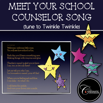 Preview of Meet Your School Counselor Song (Tune to Twinkle Twinkle)