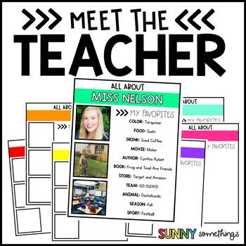 Meet Your Teacher Back To School Letter By Sunny Somethings Tpt