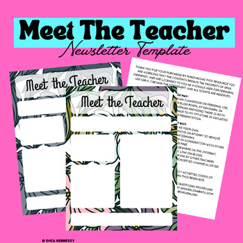 Preview of Meet Your Teacher - Editable Newsletter Template - Floral