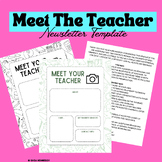 Meet Your Teacher - Editable Newsletter Template - Green Icons
