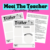 Meet Your Teacher - Editable Newsletter Template - Greyscale