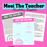 Meet Your Teacher - Editable Newsletter Template - Rainbow