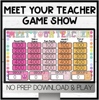 Preview of Meet Your Teacher Game Show | Back to School | Get to Know Your Teacher Game