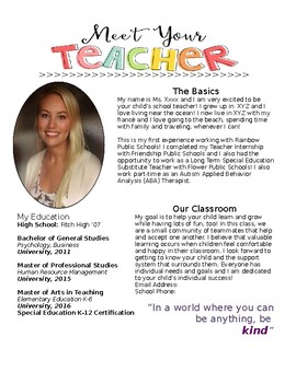 Preview of Meet Your Teacher template