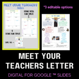 Meet Your Teachers Letter