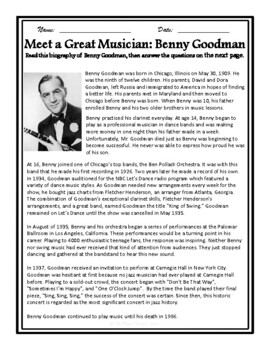 Preview of Meet a Great Musician:  Benny Goodman