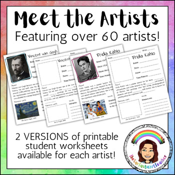 Meet the Artists by TheSarTasticTeacher | TPT