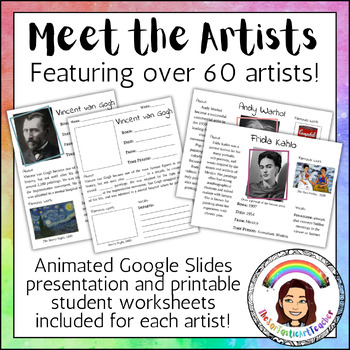 Preview of Meet the Artists (w/ Animated Google Slideshow)