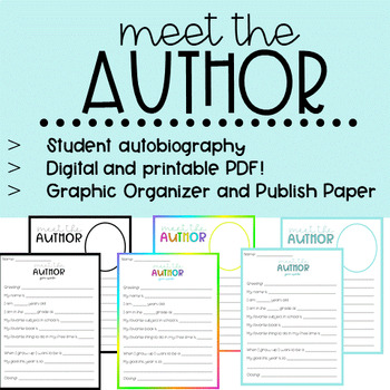 Preview of Meet the Author • Back to School Writing • Digital and Printable