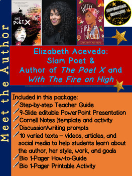 Preview of DIGITAL: Author Study: Elizabeth Acevedo The Poet X Poetry ELA Lit Circles
