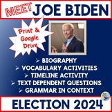 Election 2024 Joe Biden Biography & Activities Print & Goo