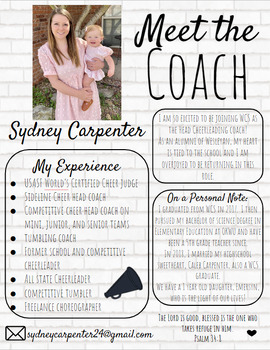Meet the Coach Editable Template by MrsCarpentersClassroom TPT