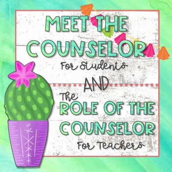 Preview of Meet the Counselor BUNDLE Cactus Theme