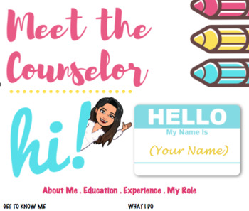 Preview of Meet the Counselor Bitmoji Letter