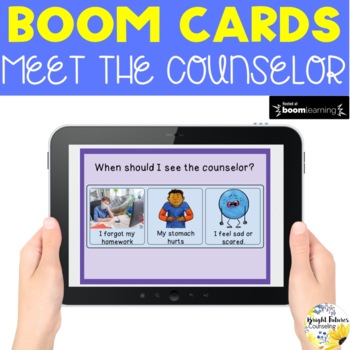 Preview of Meet the Counselor Boom Cards - Digital School Counseling Game