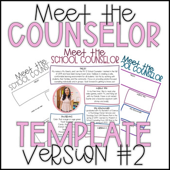Meet the Counselor EDITABLE TEMPLATE by Kait the Counselor TPT