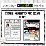 Meet the Counselor Escape Room and EDITABLE Newsletter Bundle