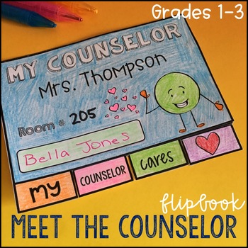 Preview of Meet the Counselor Flipbook and Bookmarks editable