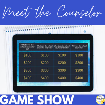 Preview of Meet the Counselor Game Show - Editable School Counselor Introduction