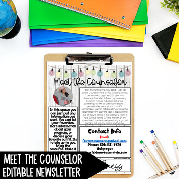 Preview of Meet the Counselor Meet the Social Worker EDITABLE Newsletter Flyer