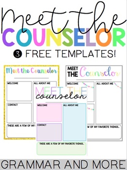 Meet the Counselor Templates {Editable} by Creations in Primary